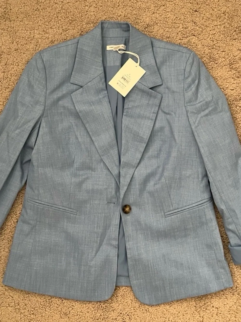 Light Blue Single-Button Women's Blazer by FRAME